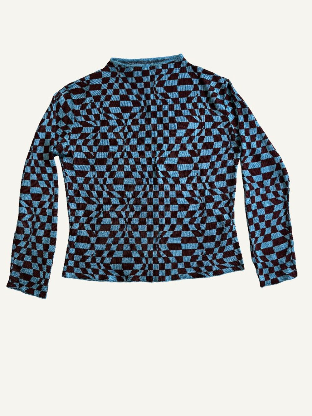 Paloma Wool - Flow Check Mock neck Blue and Purple size L